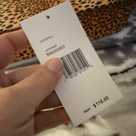 Betsey Johnson Tan and Black Animal Print Tote - Picture 3 of 7